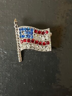 America Patriotic Diamond and Ruby with Blue sapphire Flag pin